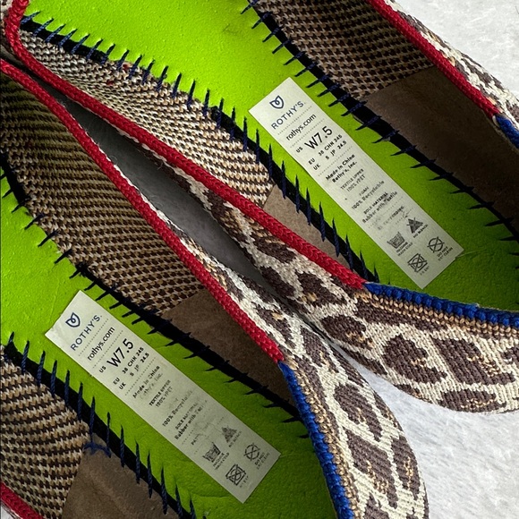 Rothys Womens Ballet Flat Leopard Print Slip On Washable Comfy Shoes 7.5 Mobwife - Picture 7 of 10